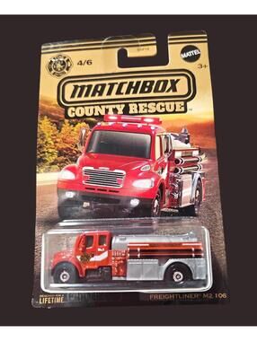 Matchbox Freightliner M2 106 County Rescue Truck – New Sealed, Package Wear